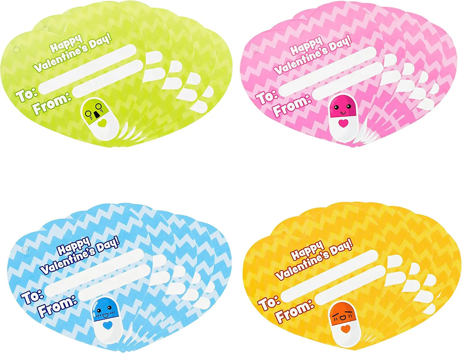 28-Piece Pill-Shaped Pen Set with Valentine's Day Cards for Kids' Classroom Exchange Gifts