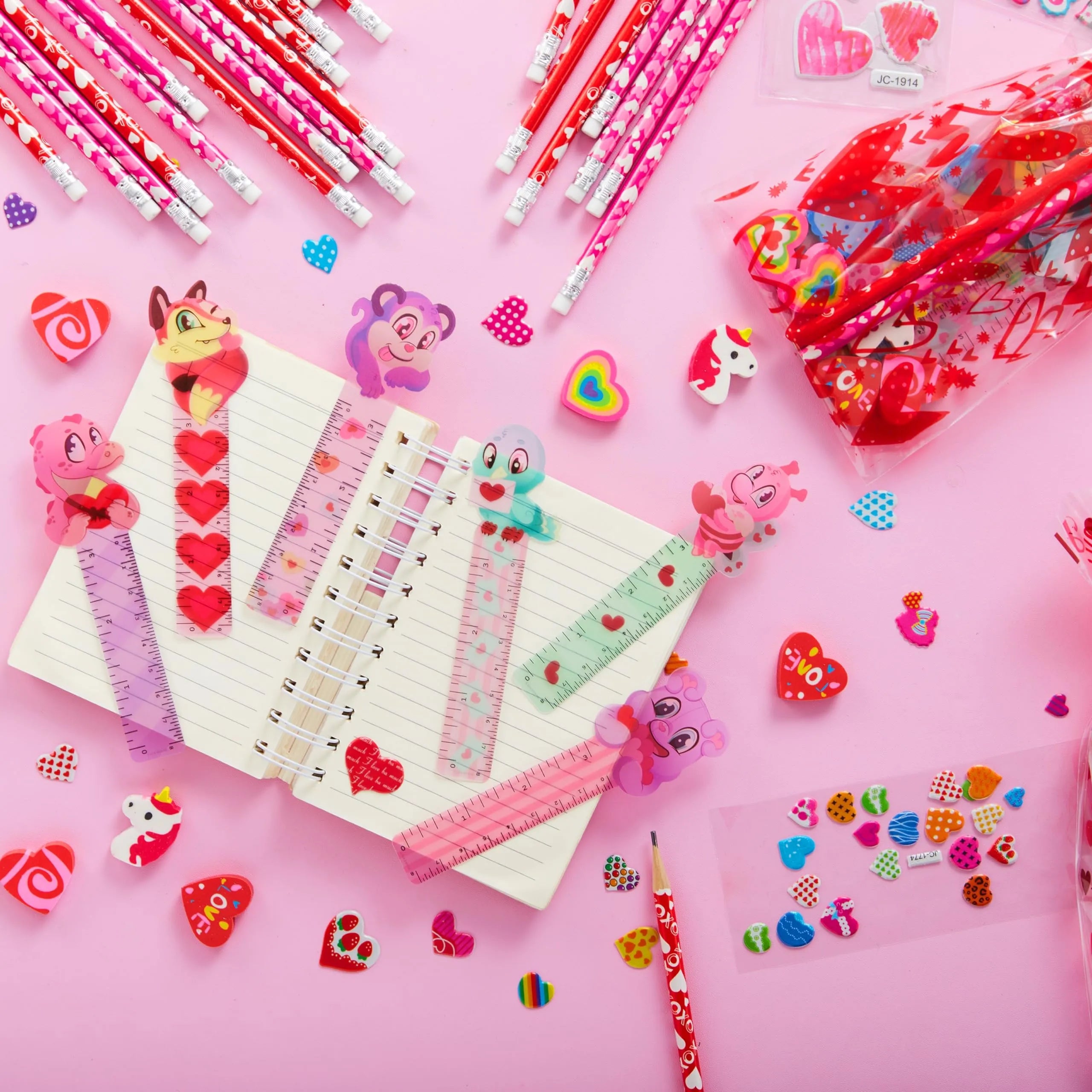 28 Pack Valentines Day Stationery Set Assorted for Kids Exchange Gift