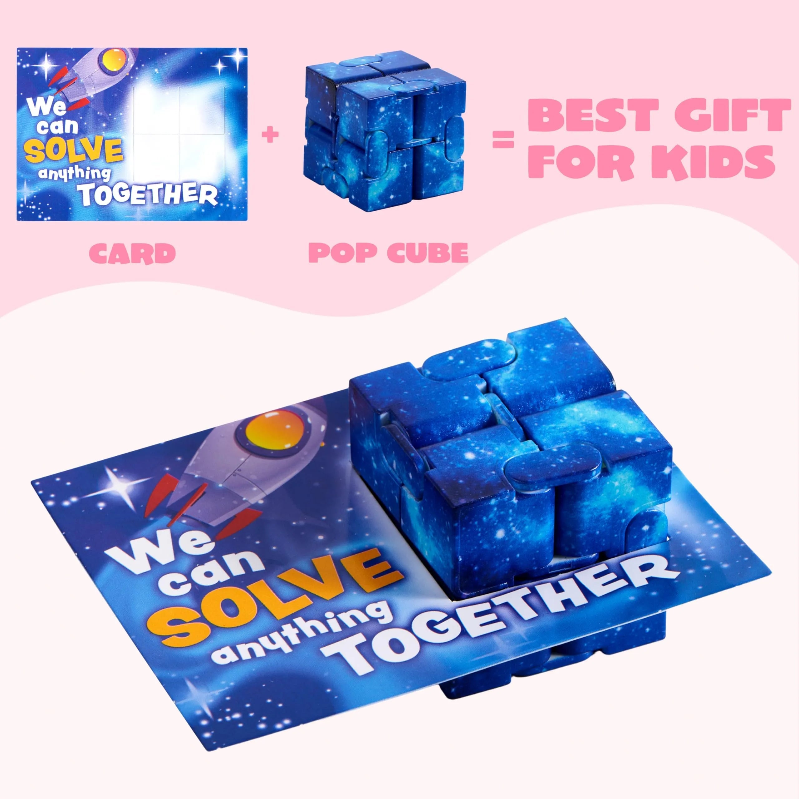 28 Valentine's Day Gift Cards with Infinity Magic Cube Fidget Toys