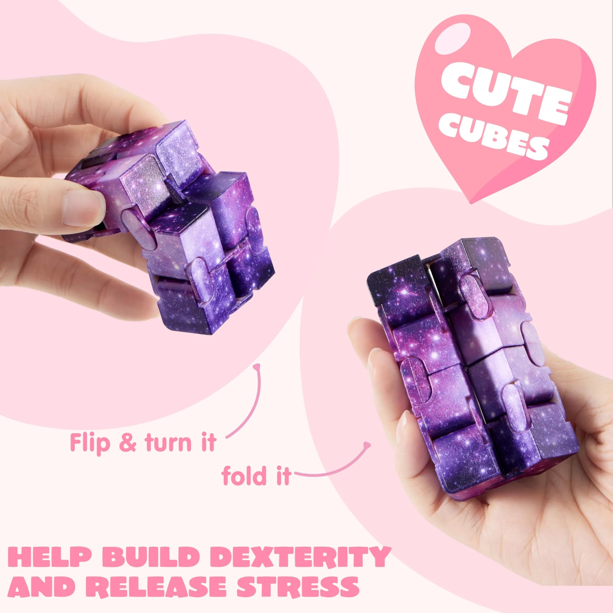 28 Valentine's Day Gift Cards with Infinity Magic Cube Fidget Toys