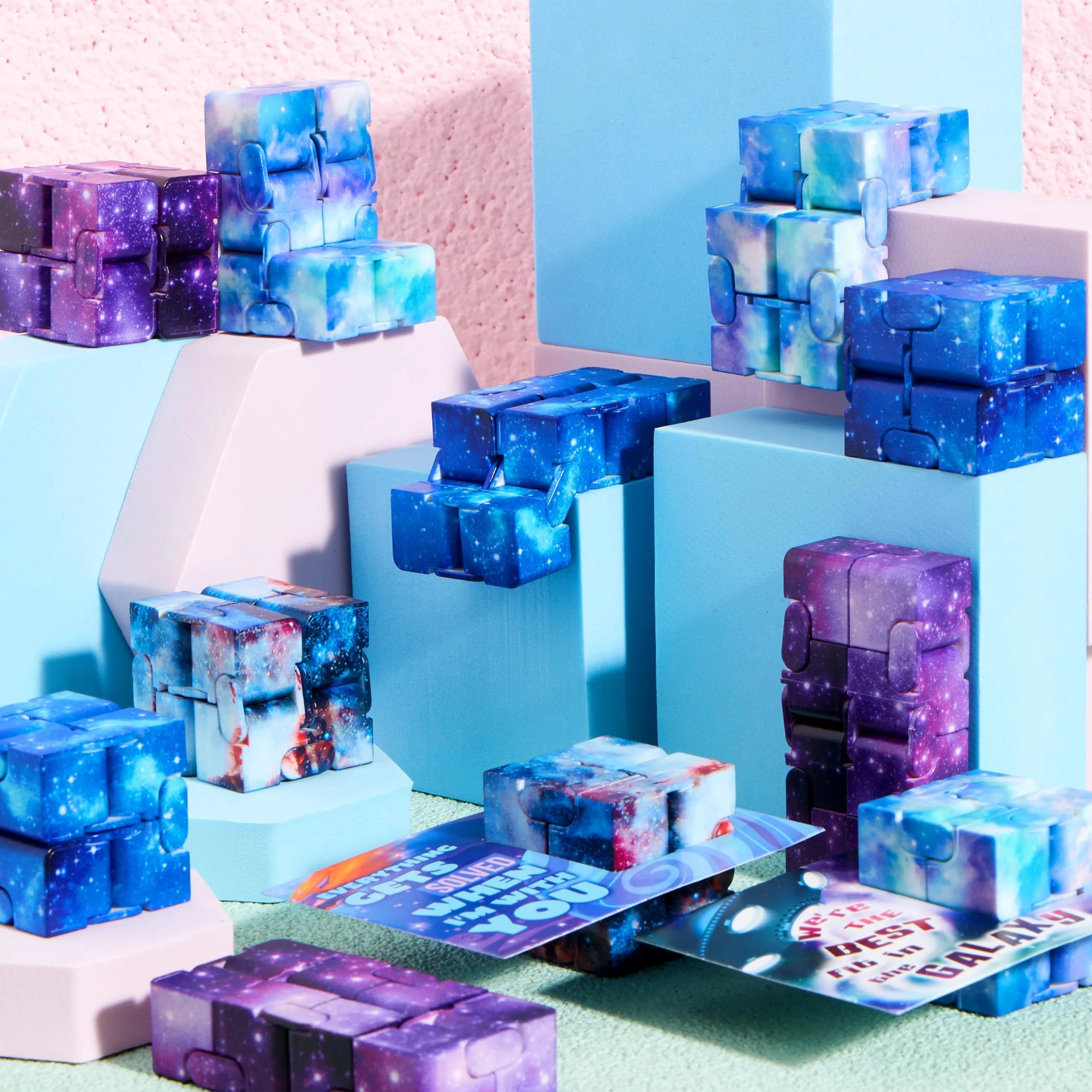 28 Valentine's Day Gift Cards with Infinity Magic Cube Fidget Toys