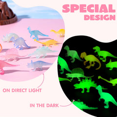 28 Pack Valentine's Day Cards with Glow-in-the-Dark Dinosaur Toys for Kids Classroom Exchange