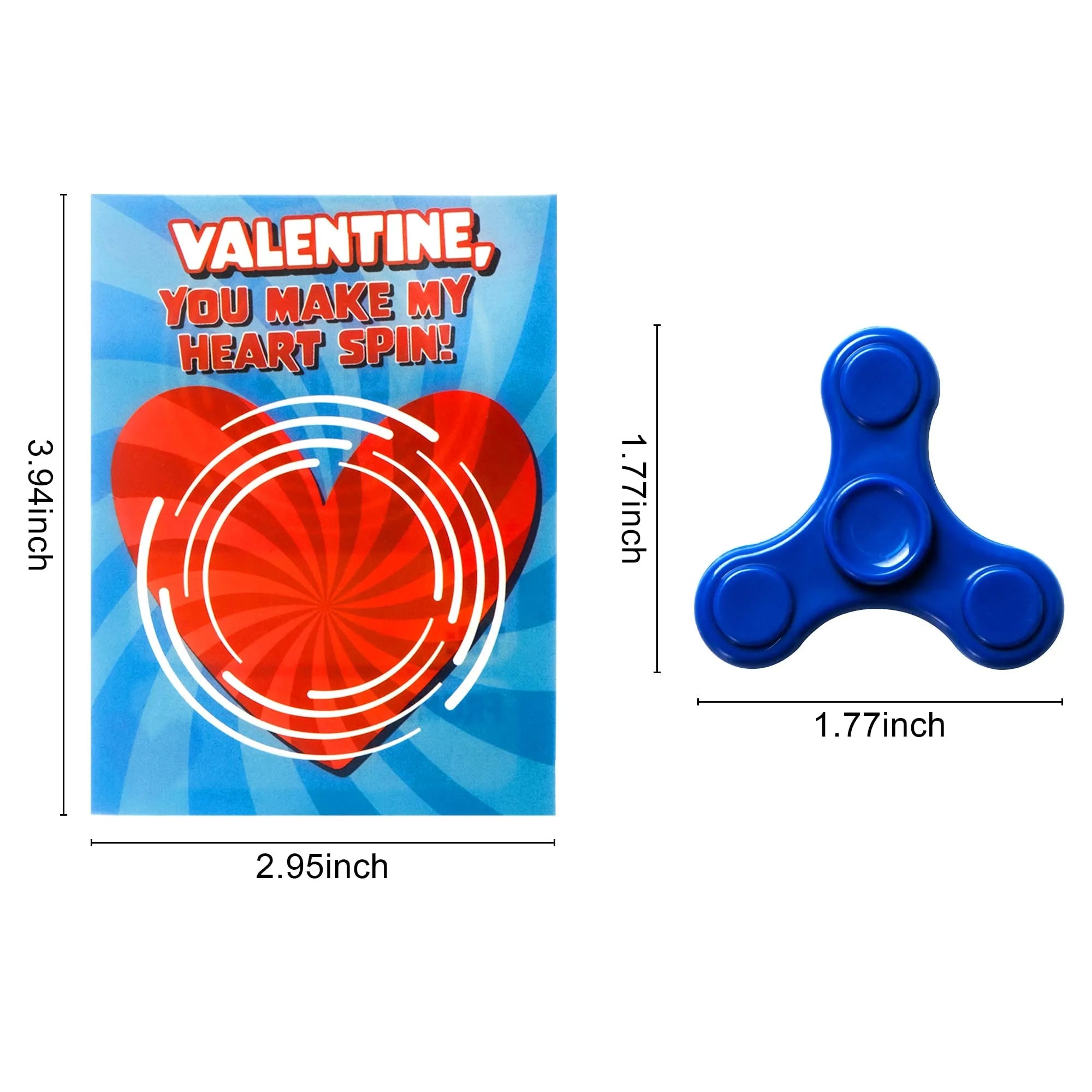 28-Pack Valentine's Day Spinner Cards for Kids Classroom Exchange Gifts