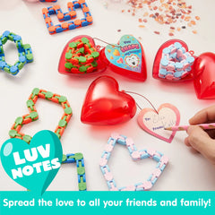 28-Piece Valentine's Day Heart Gift Set with Snake Cube Puzzle and Cards for Kids Classroom Exchange