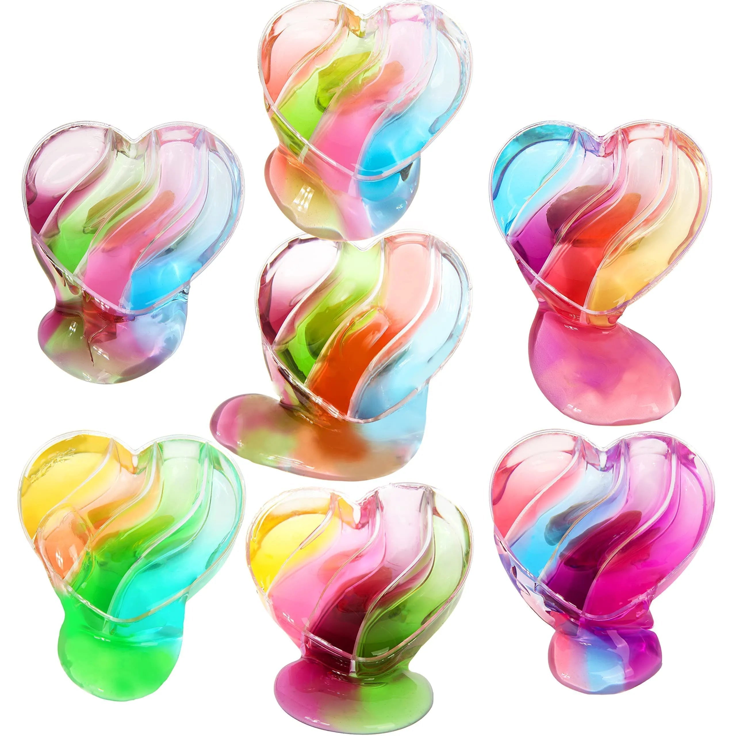 28-Piece Heart Multicolor Slime Set with Stickers