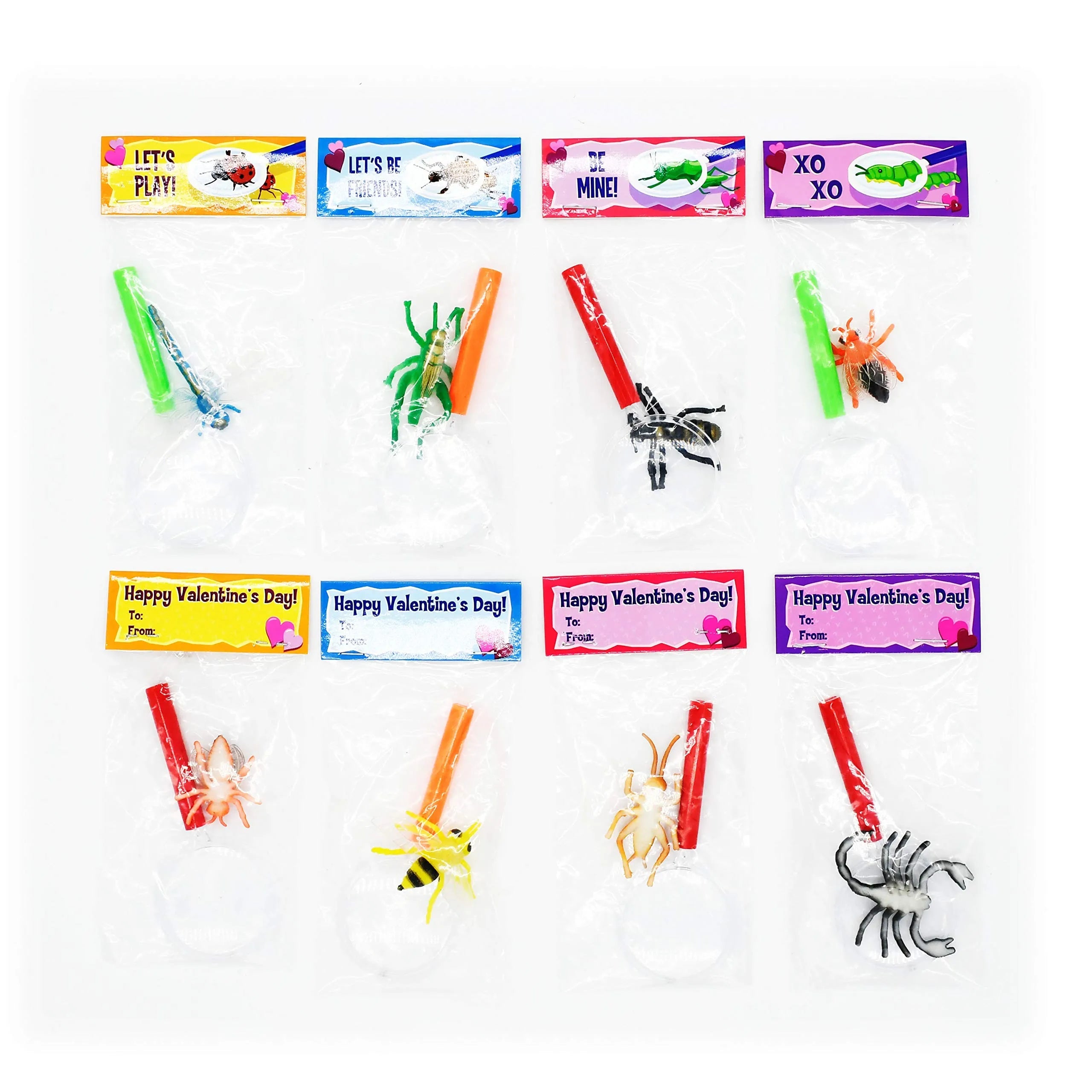 28Pcs Insect Sets with Valentines Day Cards for Kids-Classroom Exchange Gifts