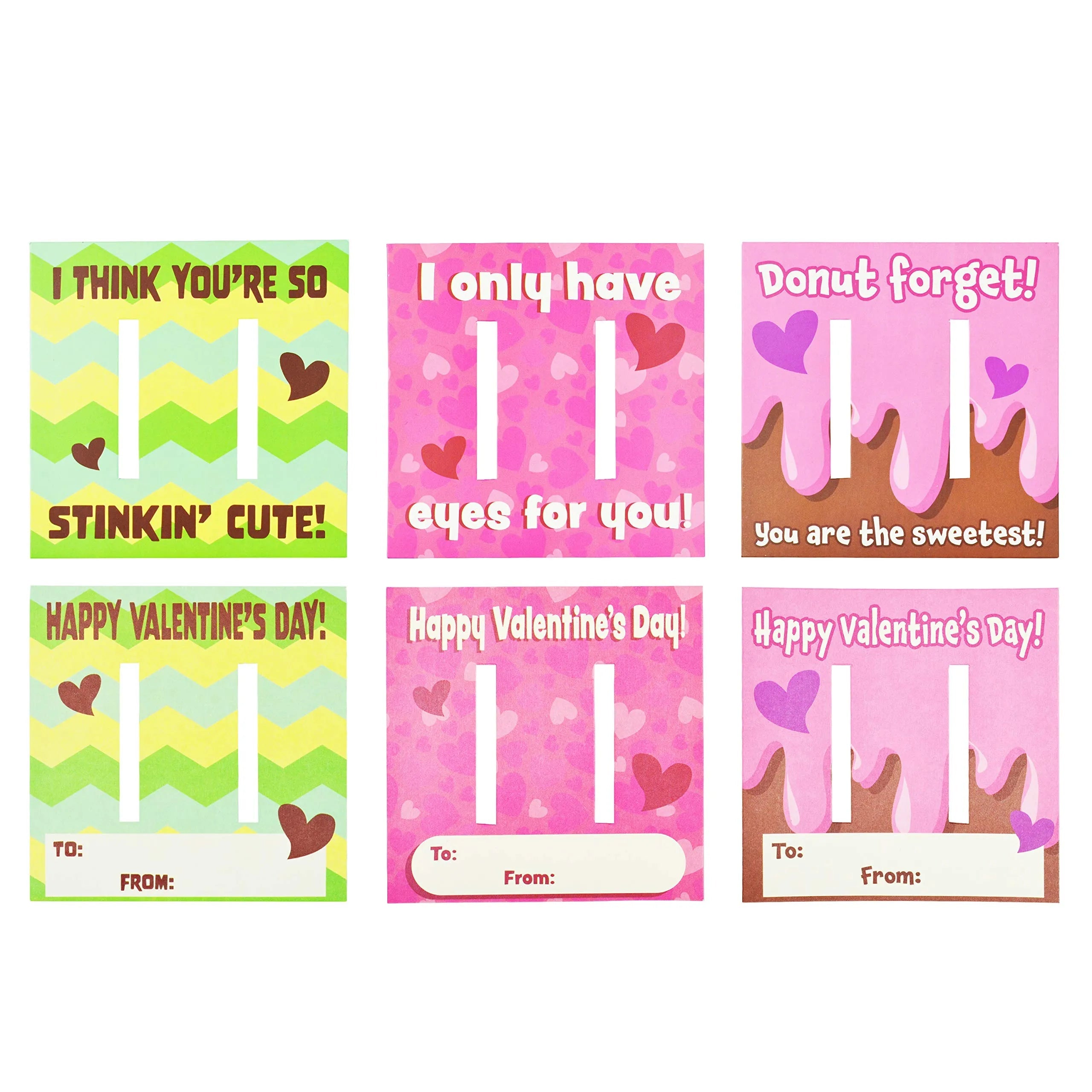28Pcs Kids Valentine's Cards with Charm Slap Bracelet - Classroom Exchange Gifts