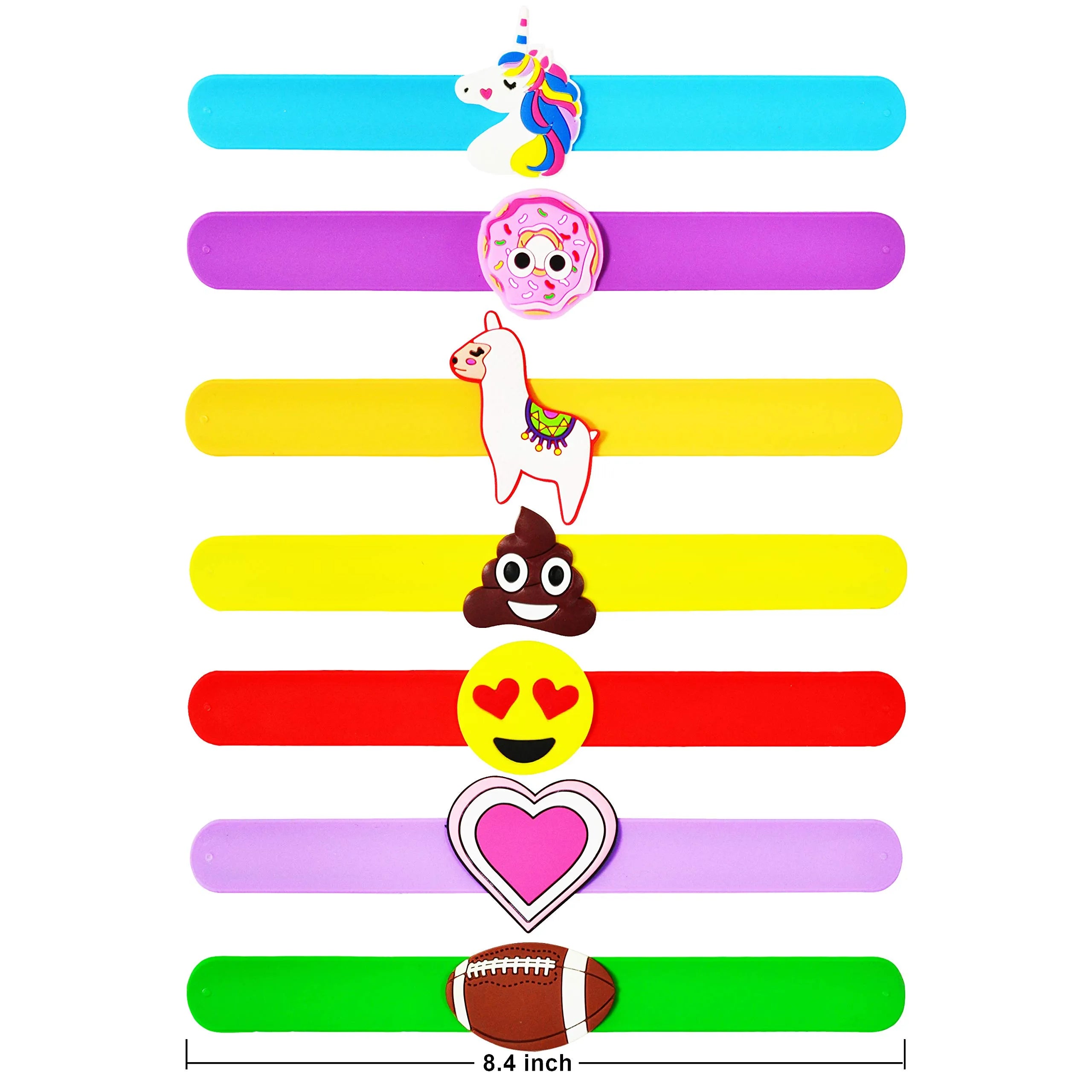 28Pcs Kids Valentine's Cards with Charm Slap Bracelet - Classroom Exchange Gifts