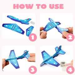 28-Pack Kids Valentine's Day Cards with Foam Airplanes - Classroom Exchange Gifts