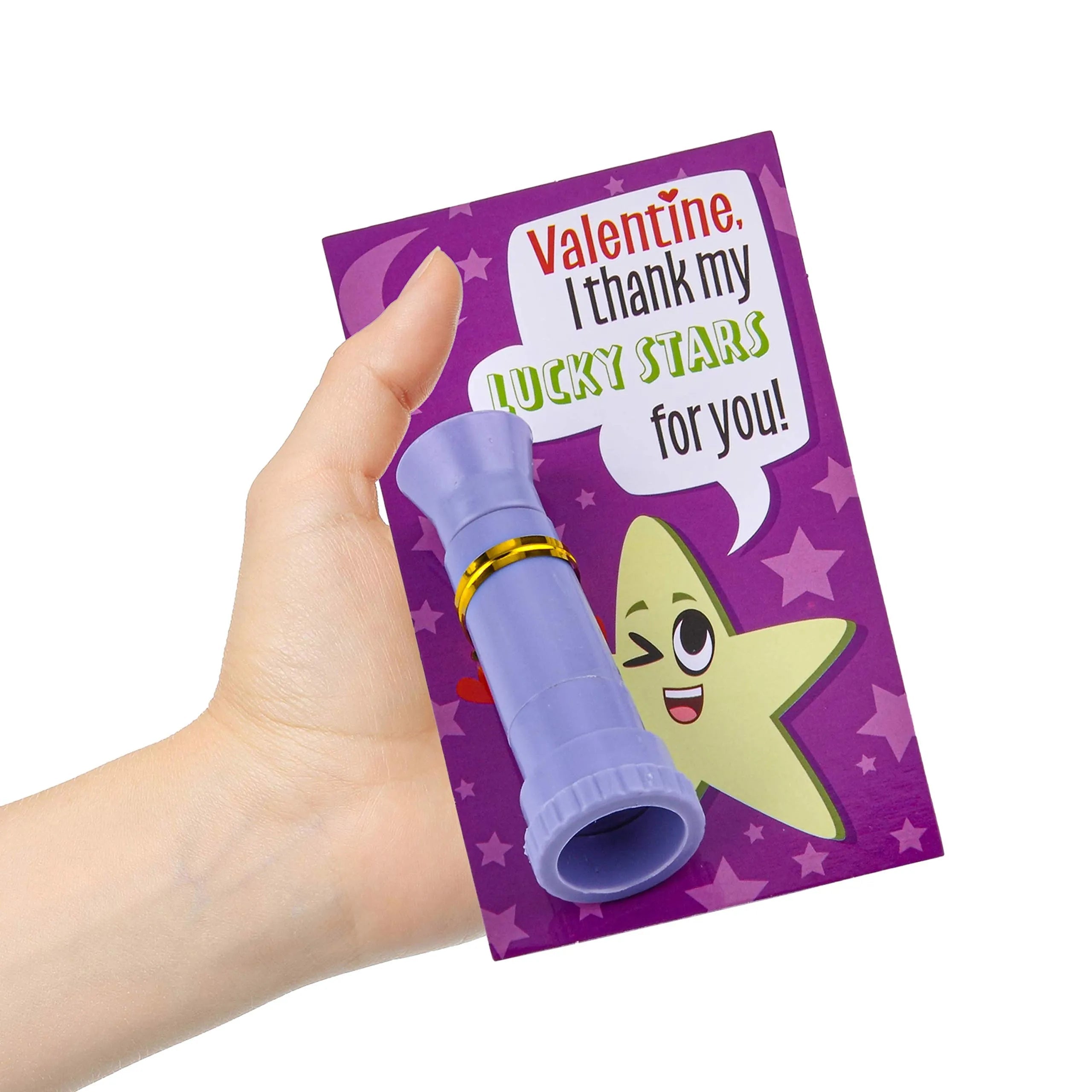 28Pcs Kids Valentine's Cards with Telescopes - Classroom Exchange Gifts