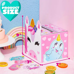 28Pcs Kids Valentine's Day Cards with Unicorn Mailbox - Classroom Exchange Gifts