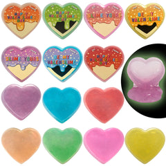 28-Piece Multicolor Glow-in-the-Dark Slime Heart Cases & Stickers