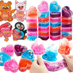 28 Hearts Toys with Valentine's Day Cards for Kids Classroom Exchange Gifts