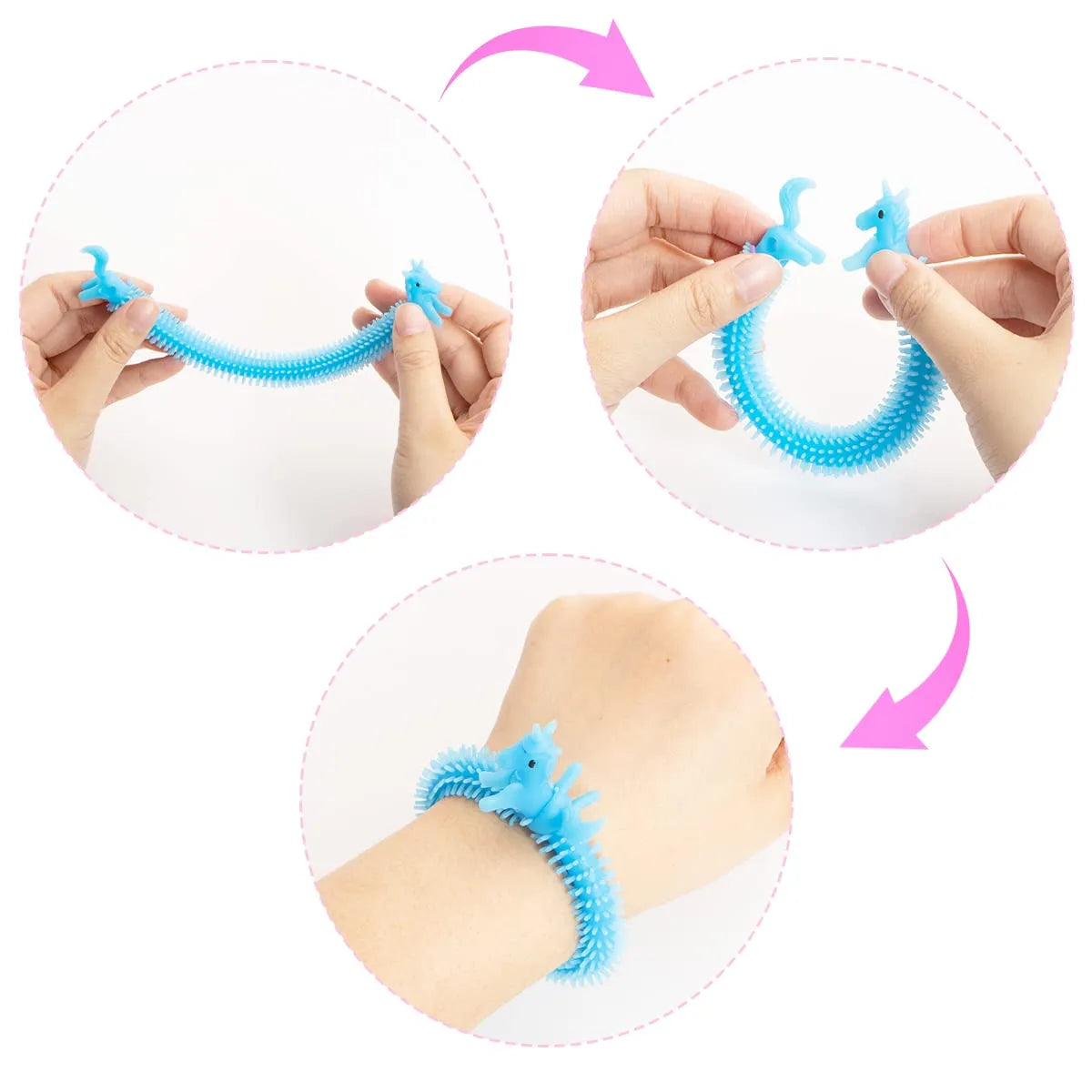28 Pcs Stretchy String with Valentine's Day Cards for Kids Classroom Exchange Gifts