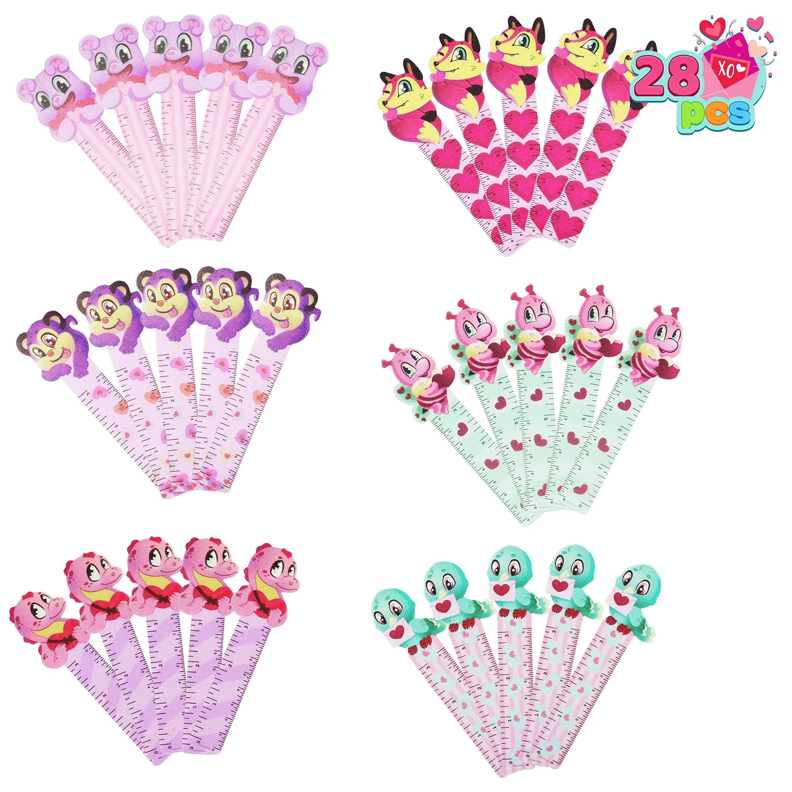 28-Piece Valentine's Day Stationery Set with Treat Bags for Kids Classroom Exchange Gifts