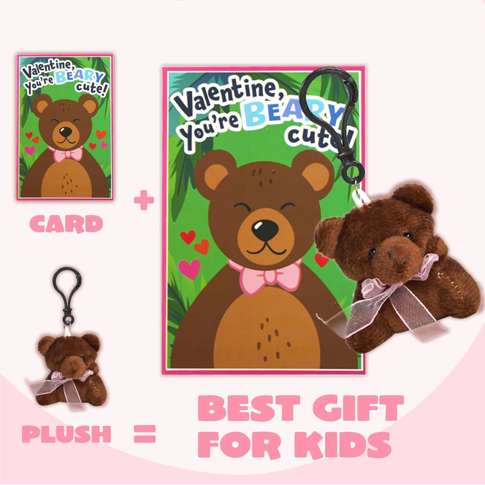 28 Animal Plushies with Valentine's Cards for Classroom Gift Exchange