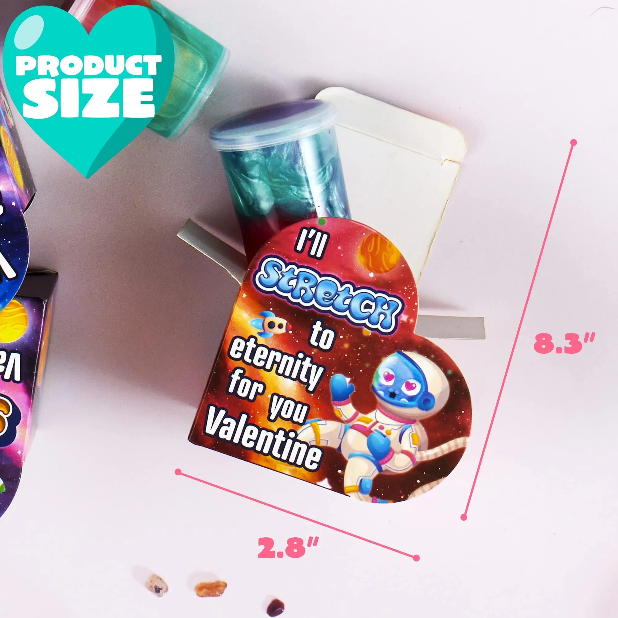 28 Cosmic Realm Valentine Slime Boxes with Kids' Valentine Cards
