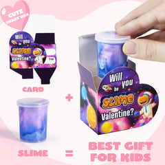 28 Cosmic Realm Valentine Slime Boxes with Kids' Valentine Cards