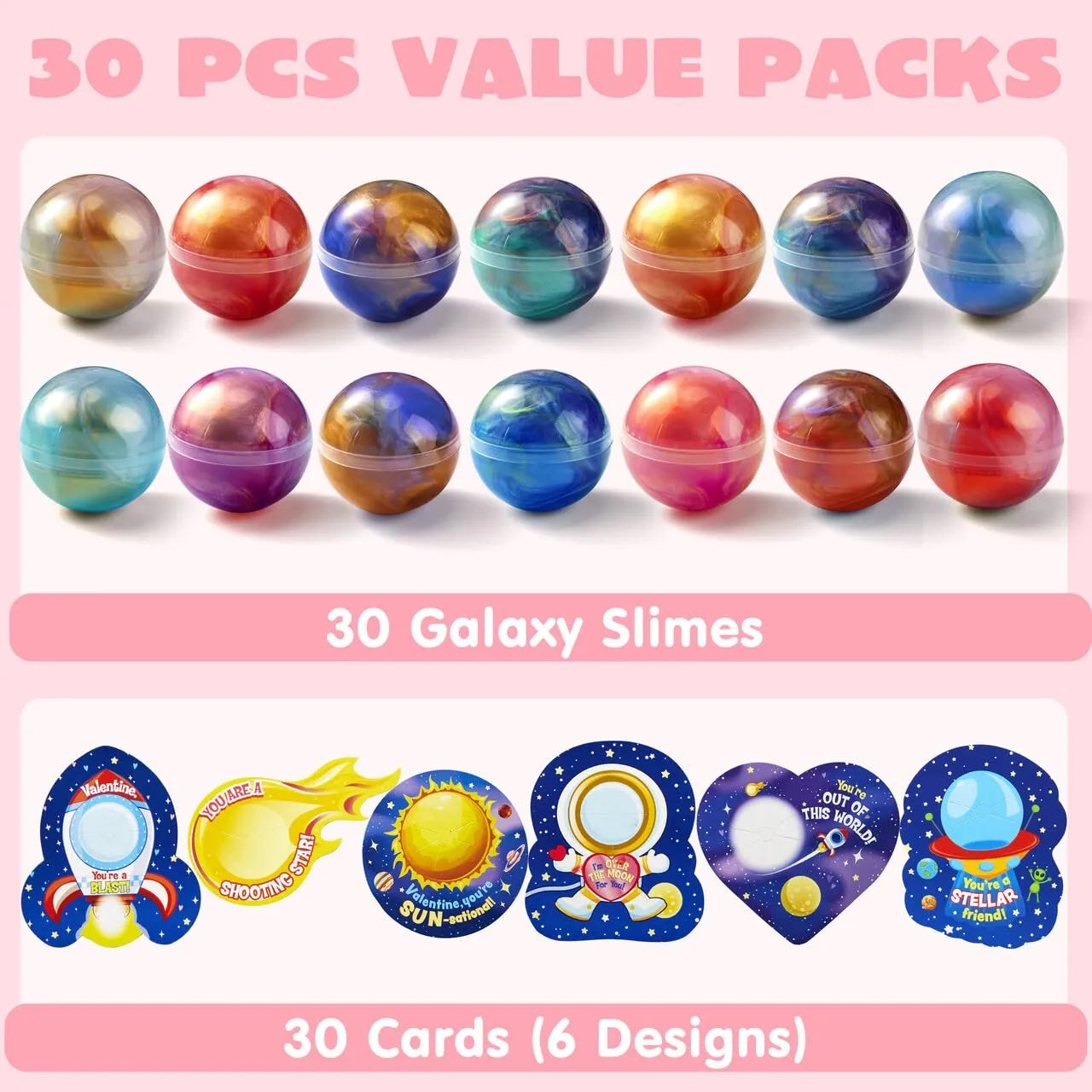 30 Cosmic Realm Valentine Slime with Kids Valentines Cards