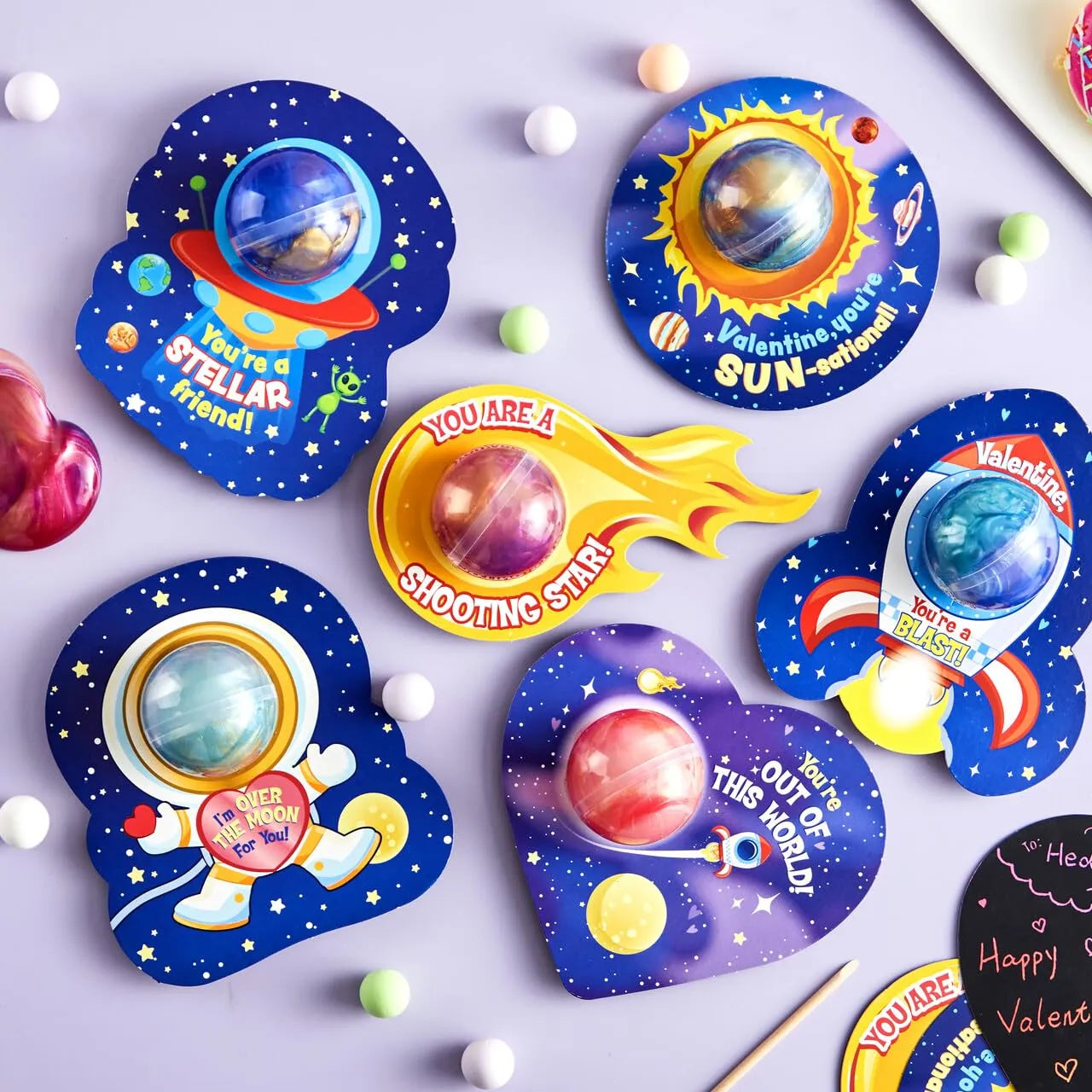 30 Cosmic Realm Valentine Slime with Kids Valentines Cards