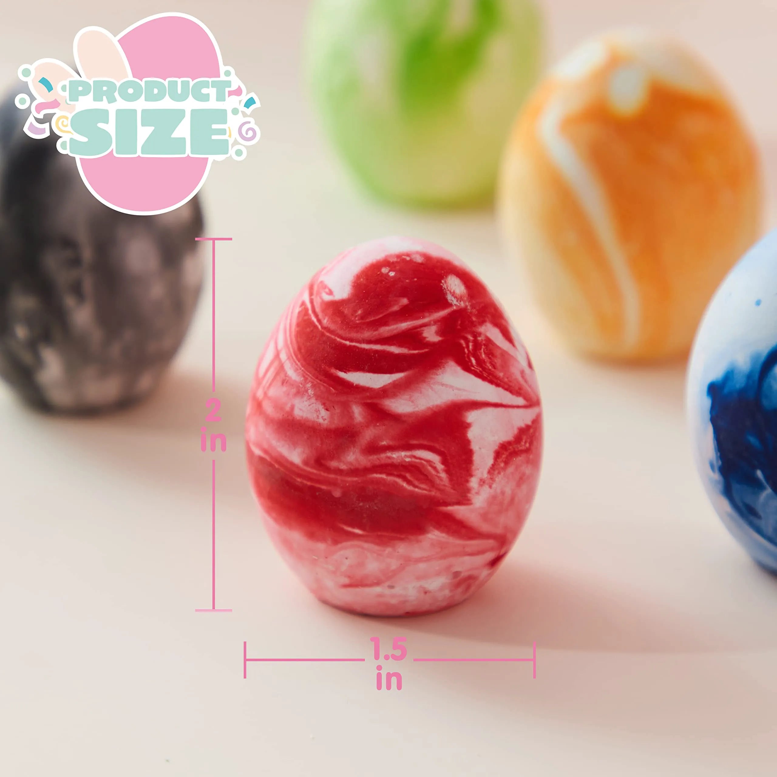 28 Easter Sidewalk Chalk Eggs in Marble Colors for Kids Party Favors