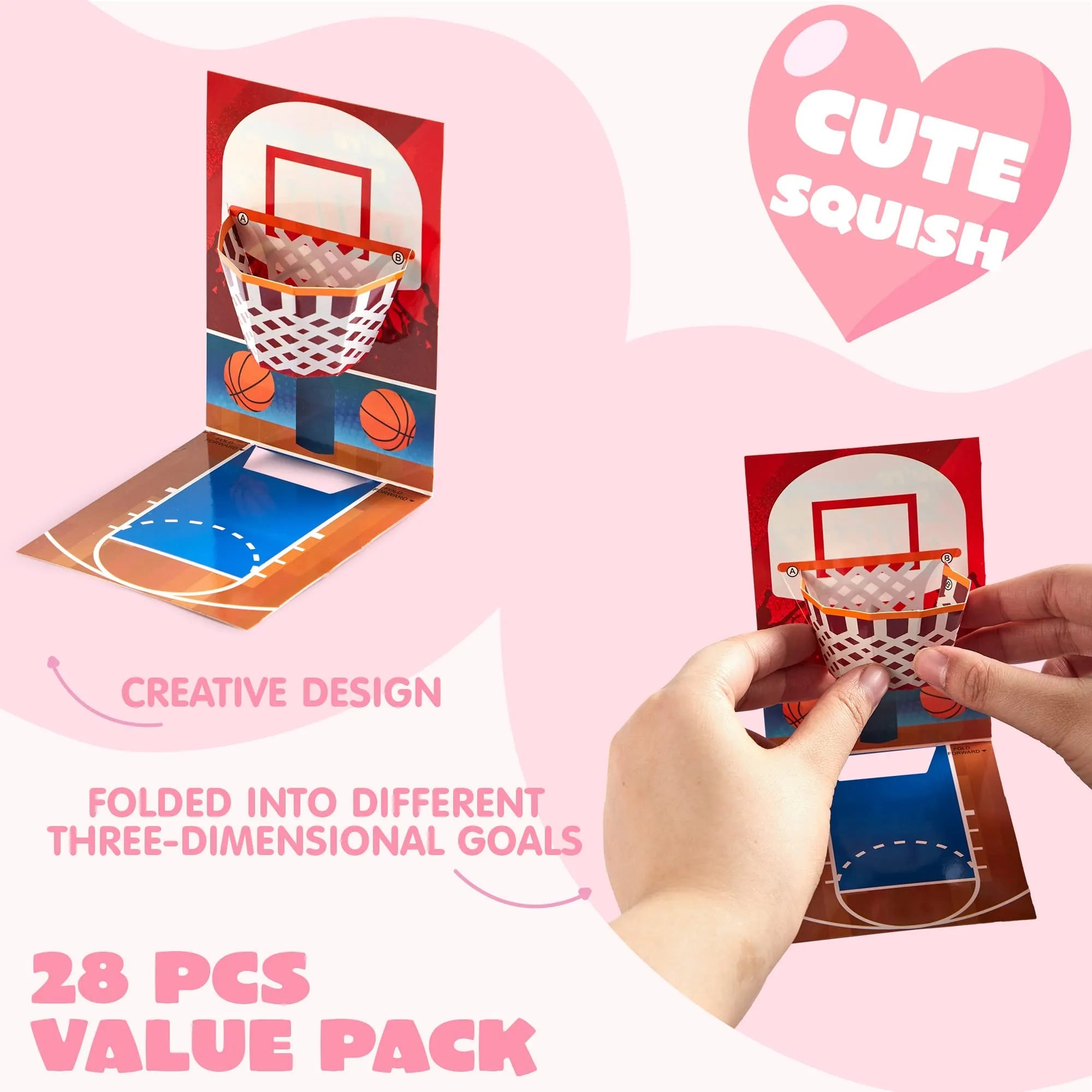 28-Pack Sports Balls with Kids Valentine's Cards