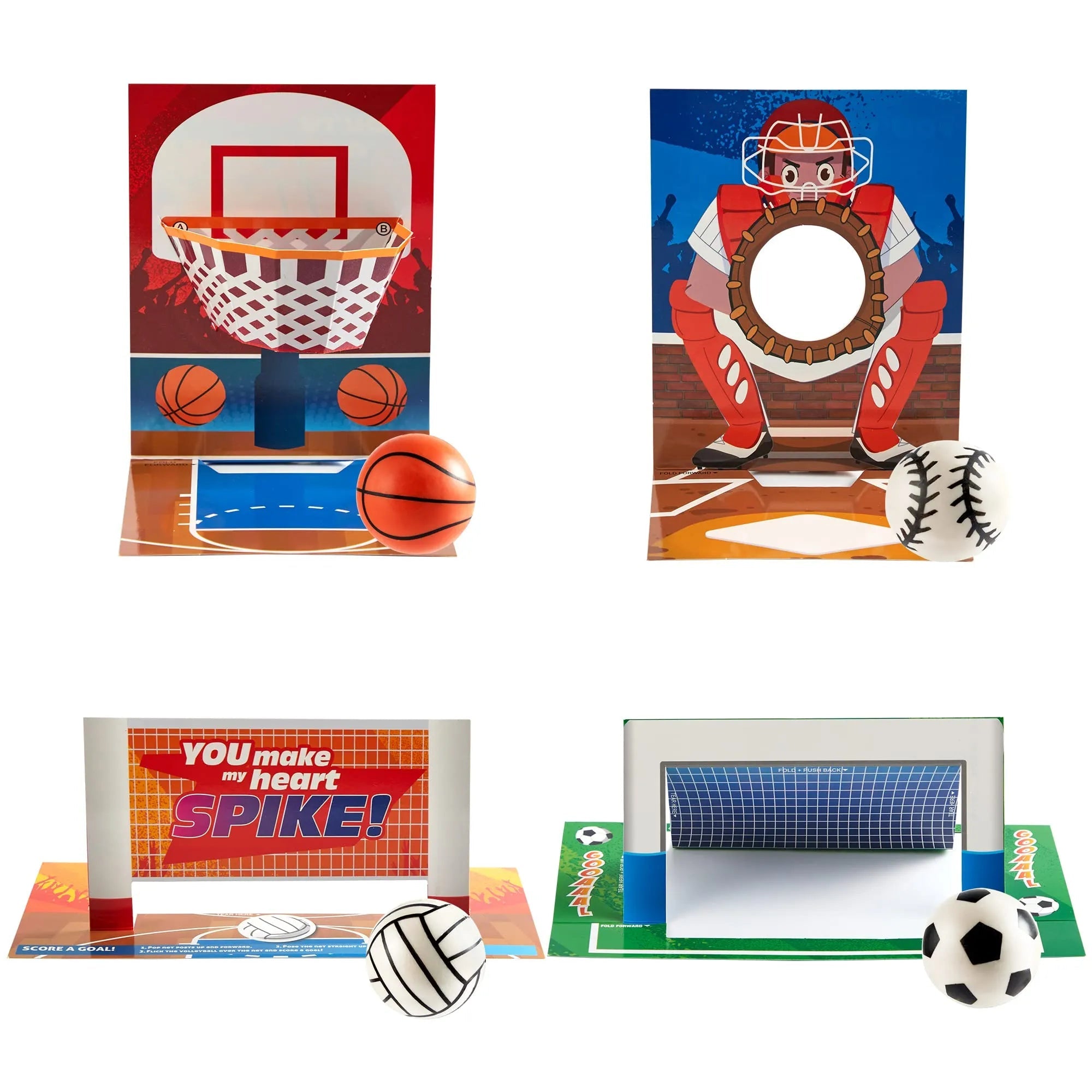 28-Pack Sports Balls with Kids Valentine's Cards