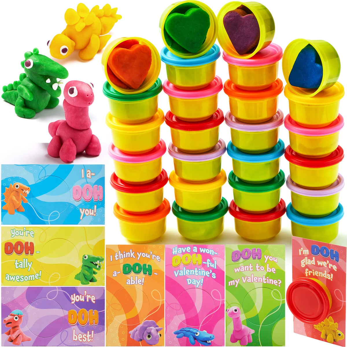 28Pcs Kids Valentines Cards with Classroom Exchange Gifts