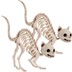 2 PCS Skeleton Cat Halloween Decorations Set - Animal Courtyard Decoration