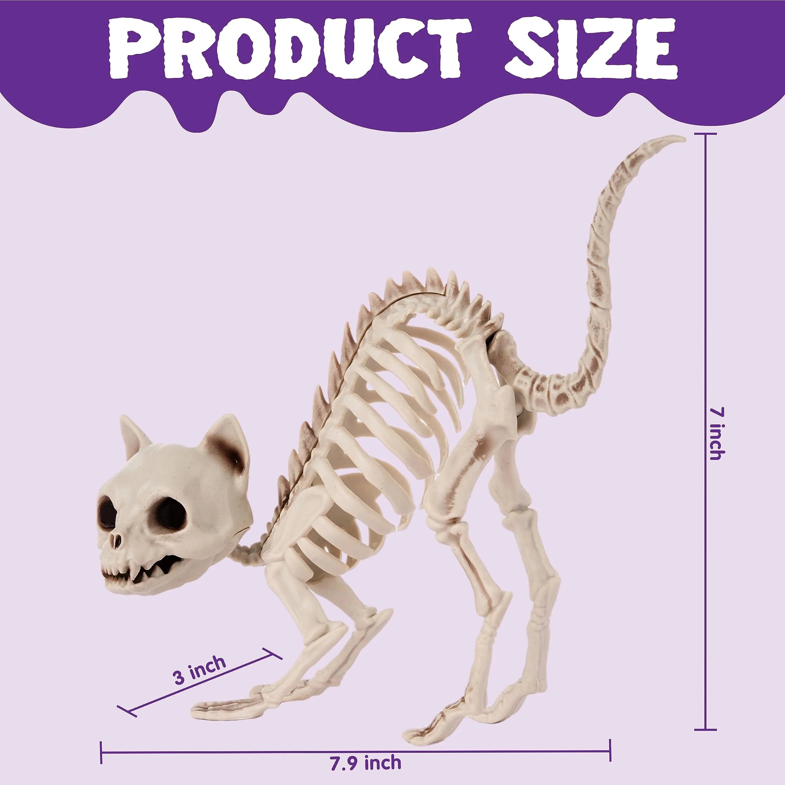 2 PCS Skeleton Cat Halloween Decorations Set - Animal Courtyard Decoration