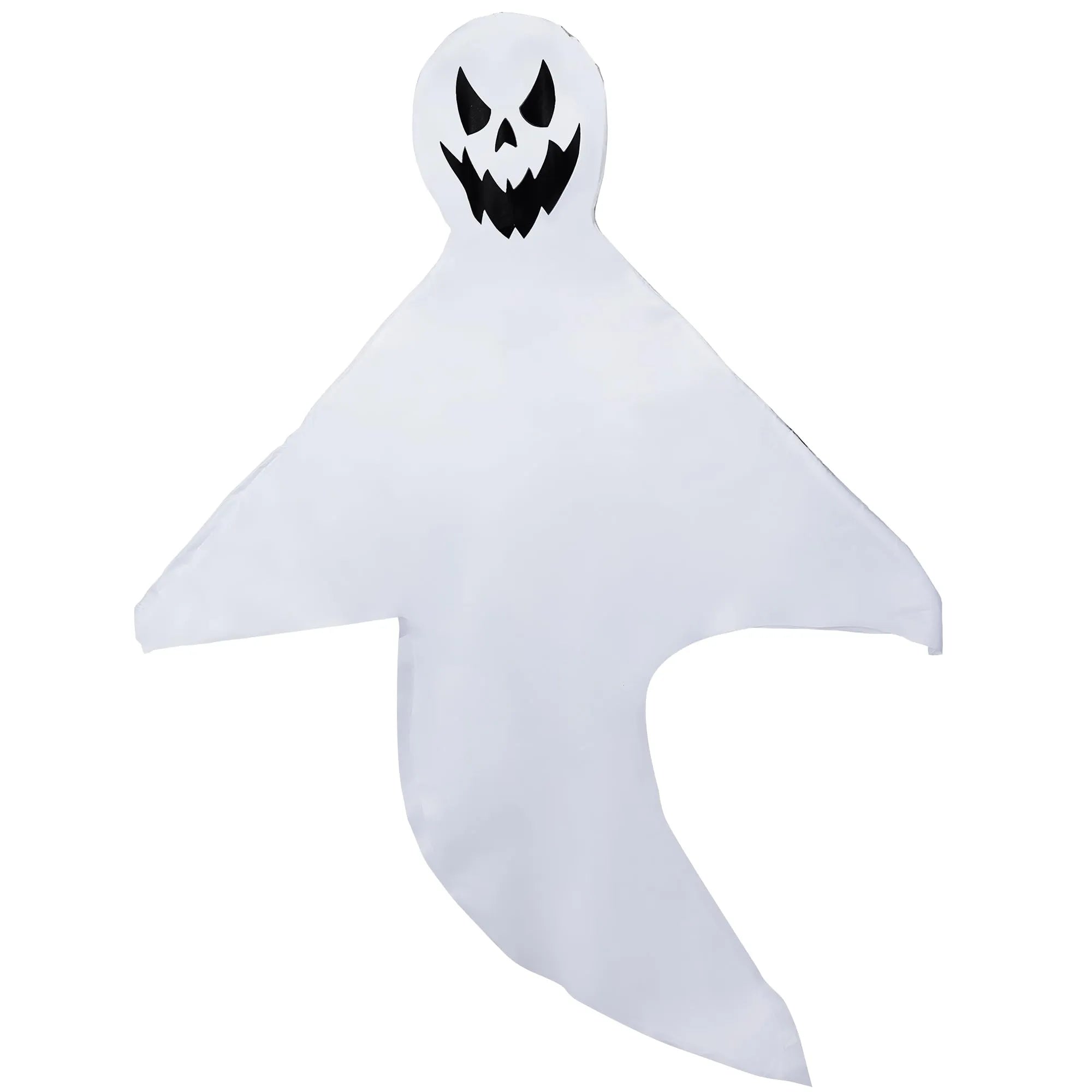 2-Pack 55-Inch Halloween Light-Up Windsock Hanging Ghost with 80 White Lights
