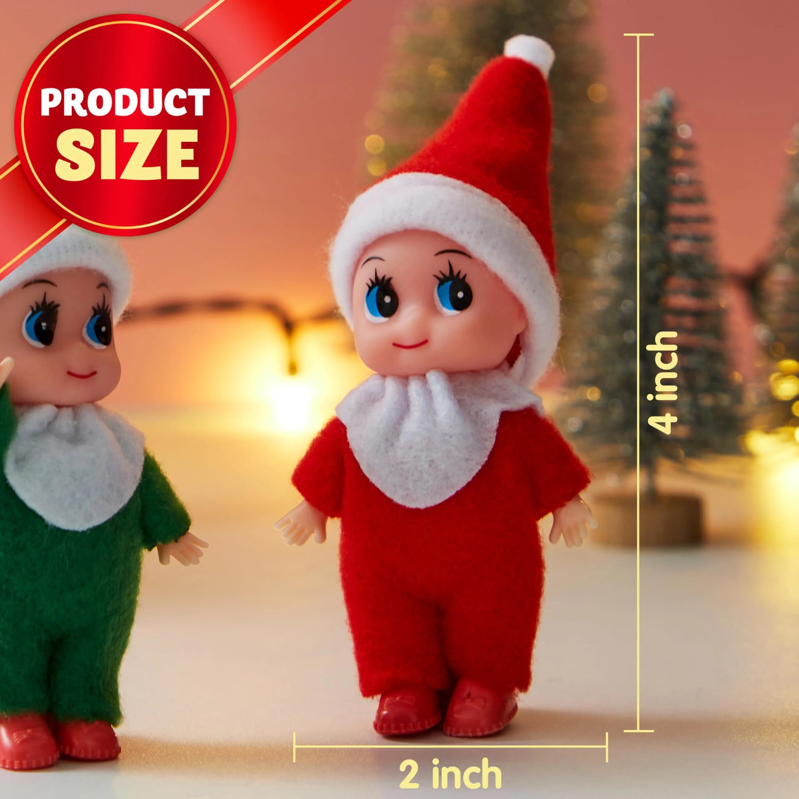 2 Pack Christmas Elf Plush Doll - Tiny Soft Plush Toy