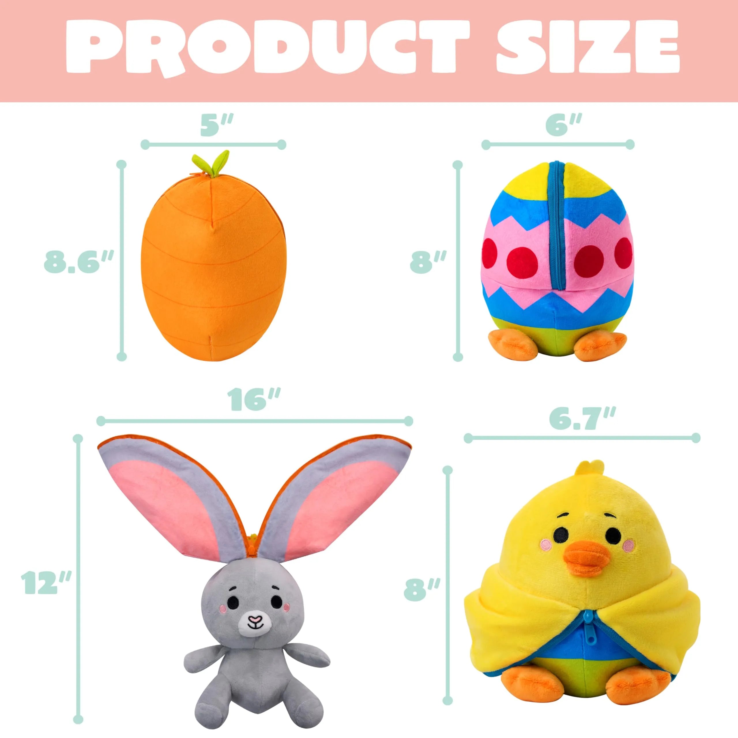 2-Pack Plush Hiding Bunny and Chick