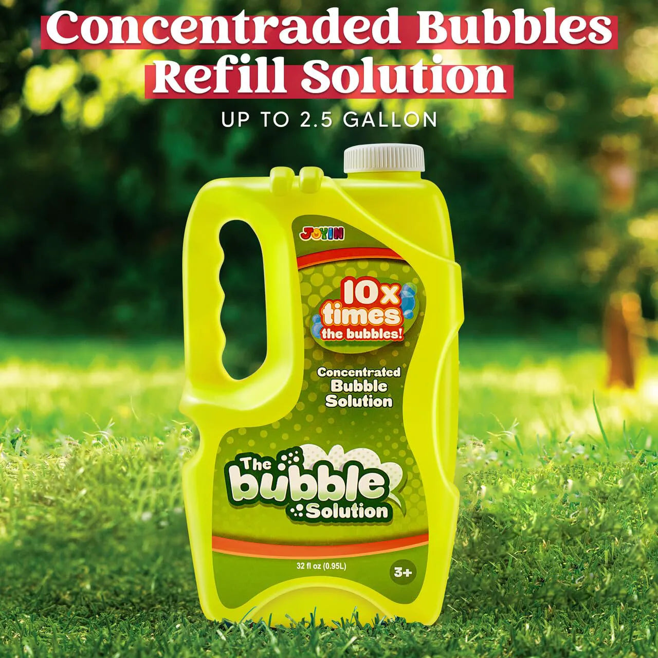 32 oz Bubble Solution Refills (Makes up to 2.5 Gallons) - Big Bubble Solution (Yellow)