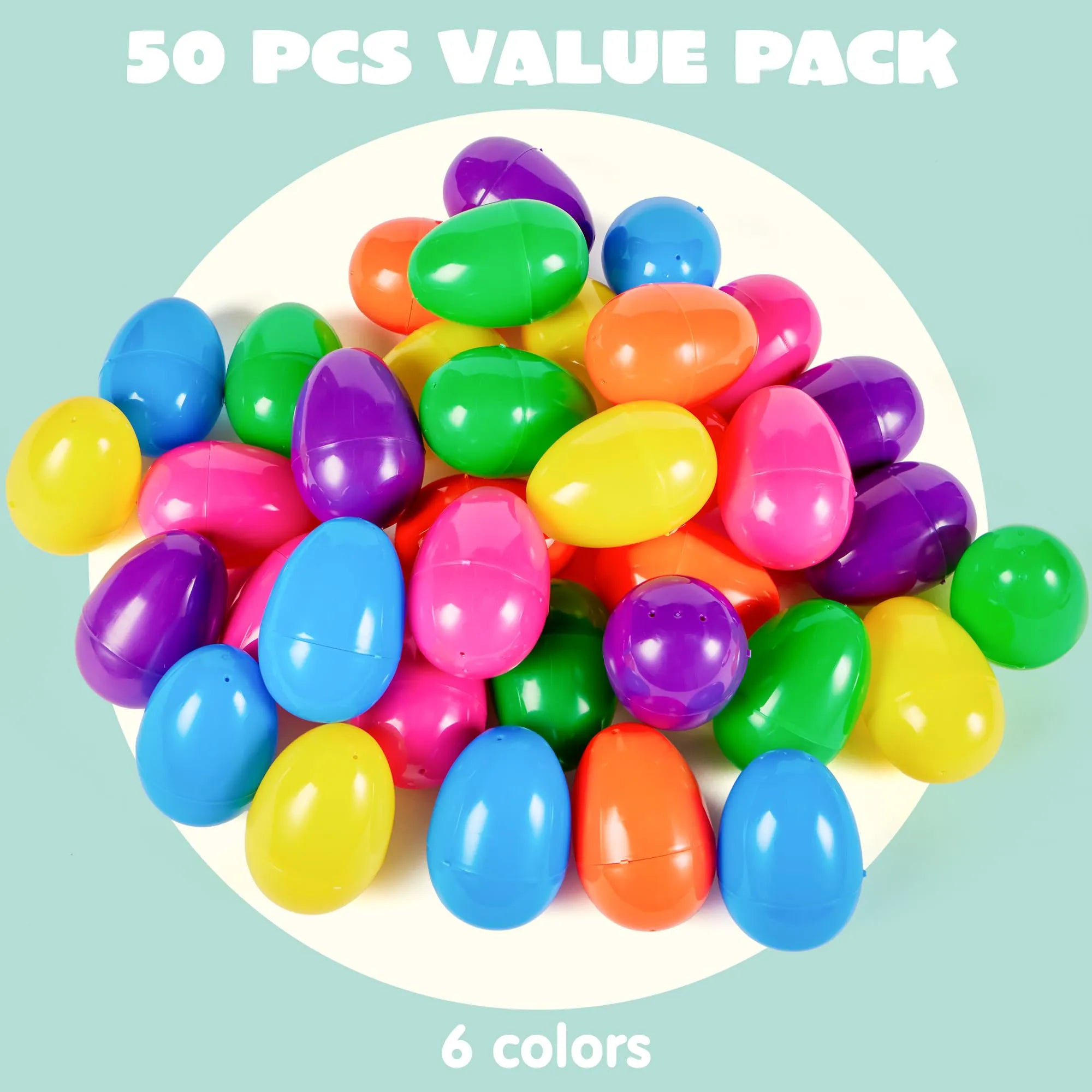 36 PCS Fillable Plastic Eggs - Empty Colorful Bright Eggshells (3.15 Inches)