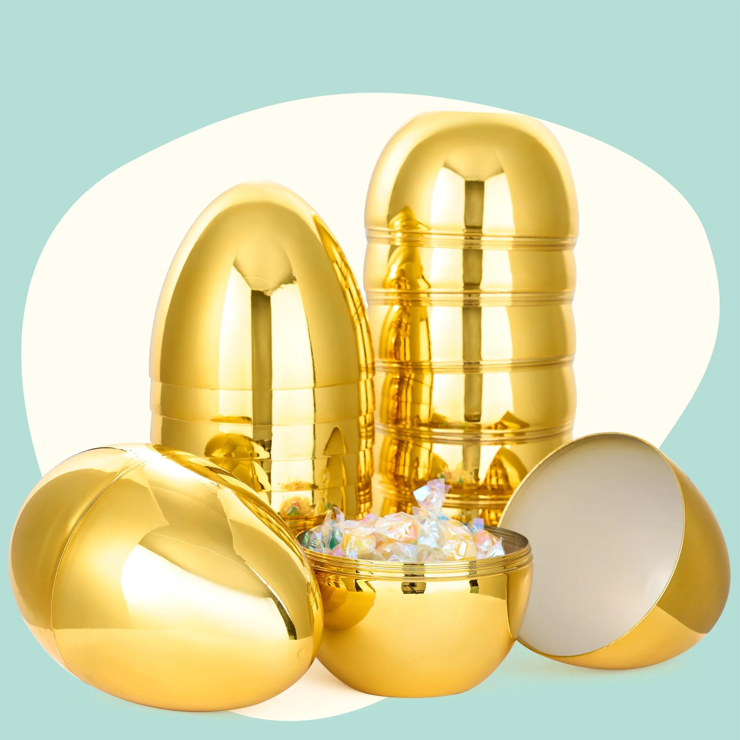 6 Jumbo Gold Easter Eggs
