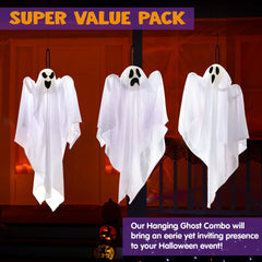 1 PC 27.5" Halloween Hanging Ghosts Decorations Outdoor