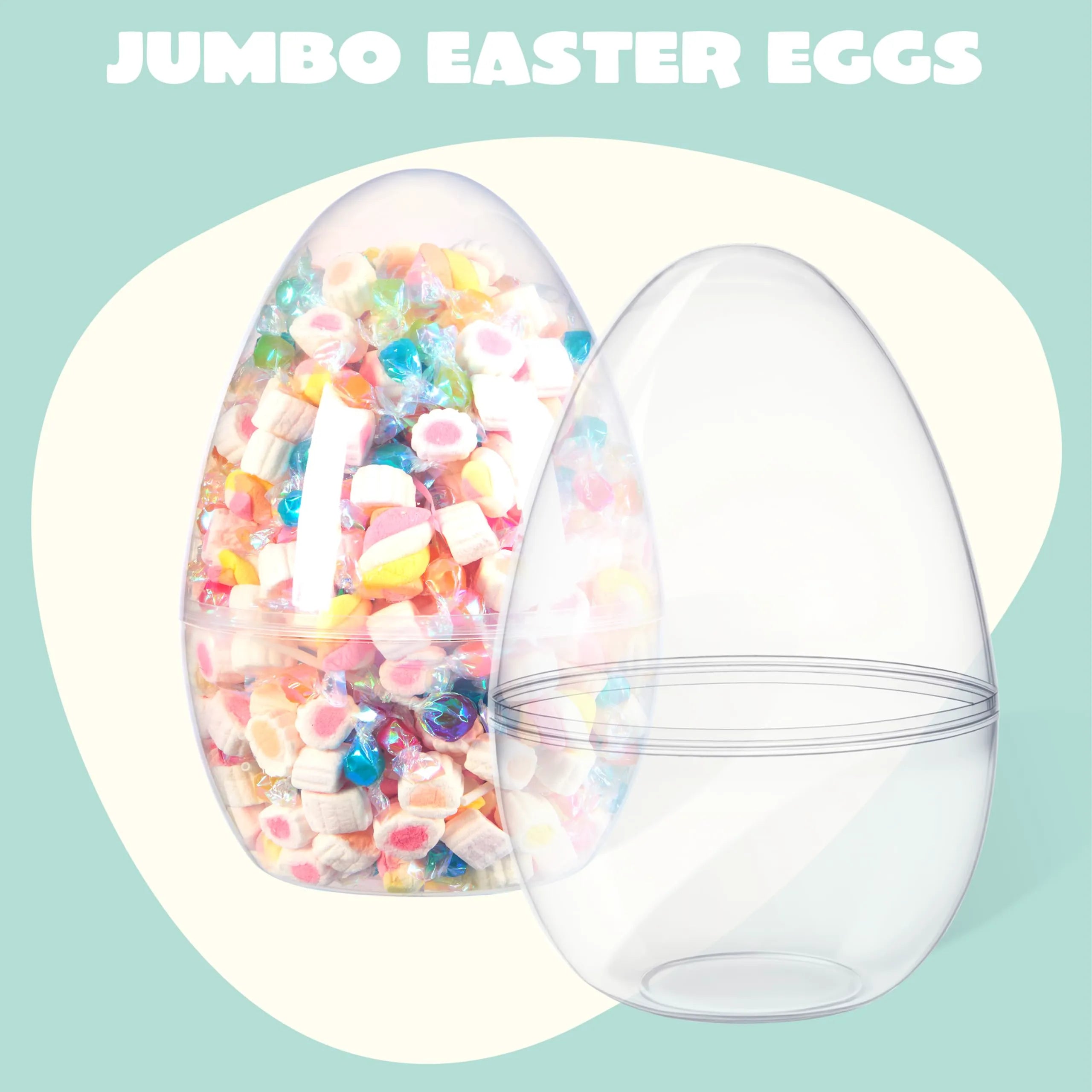2 Pack 10-Inch Clear Jumbo Easter Egg