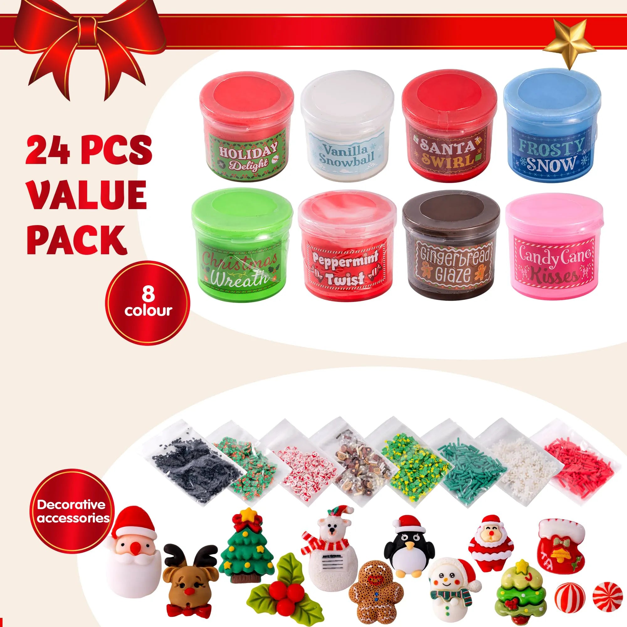 Dessert Slime Advent Calendar - 24 Days Christmas Countdown Kit