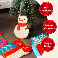 60-Piece Christmas Wooden Hanging Ornaments Craft Kit