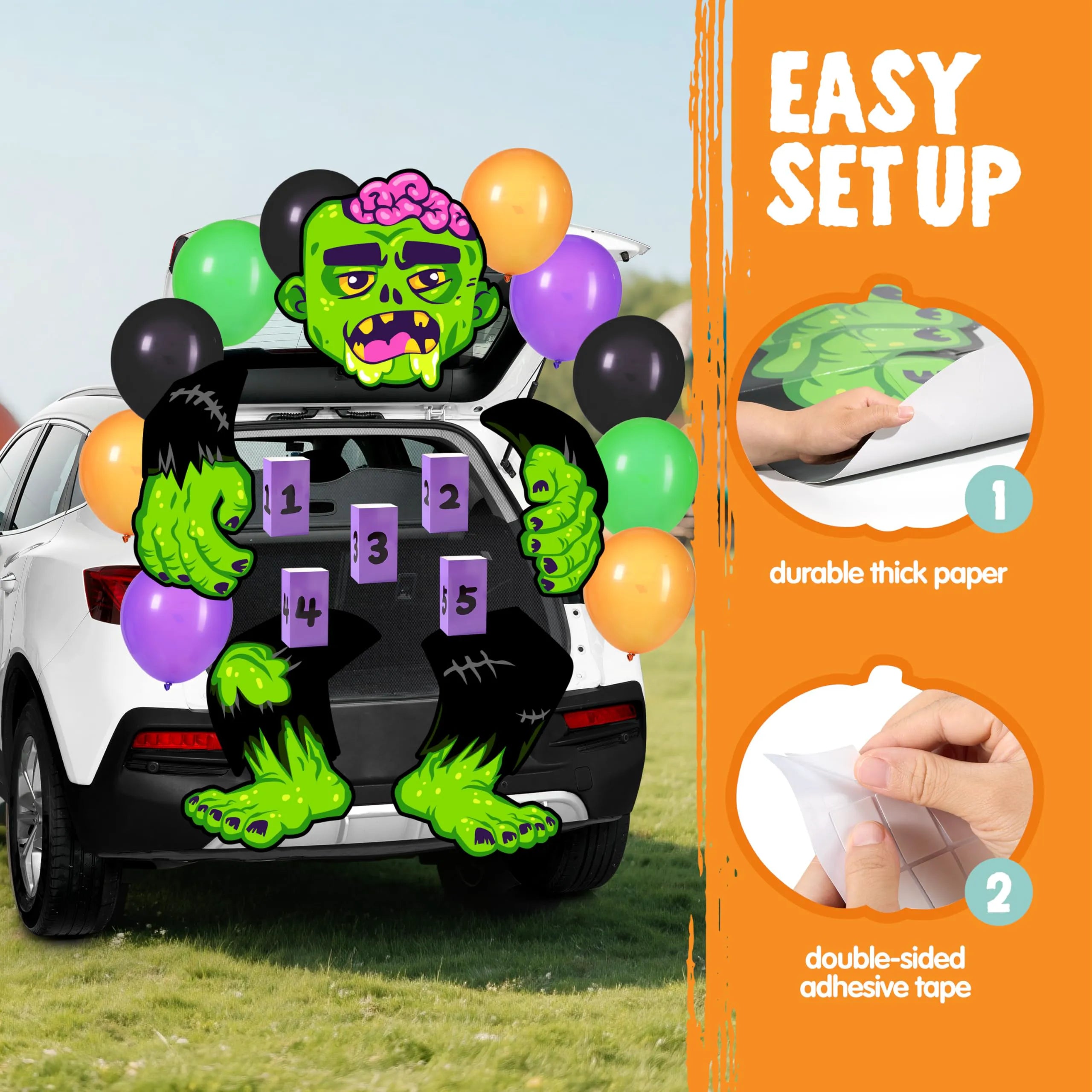 Halloween Trunk or Treat Kit: Zombie Toss Game Theme Decorations