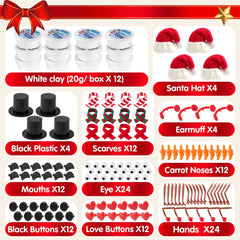 Christmas Snowman Craft Kit, 12 Pack DIY Build Your Own Snowman