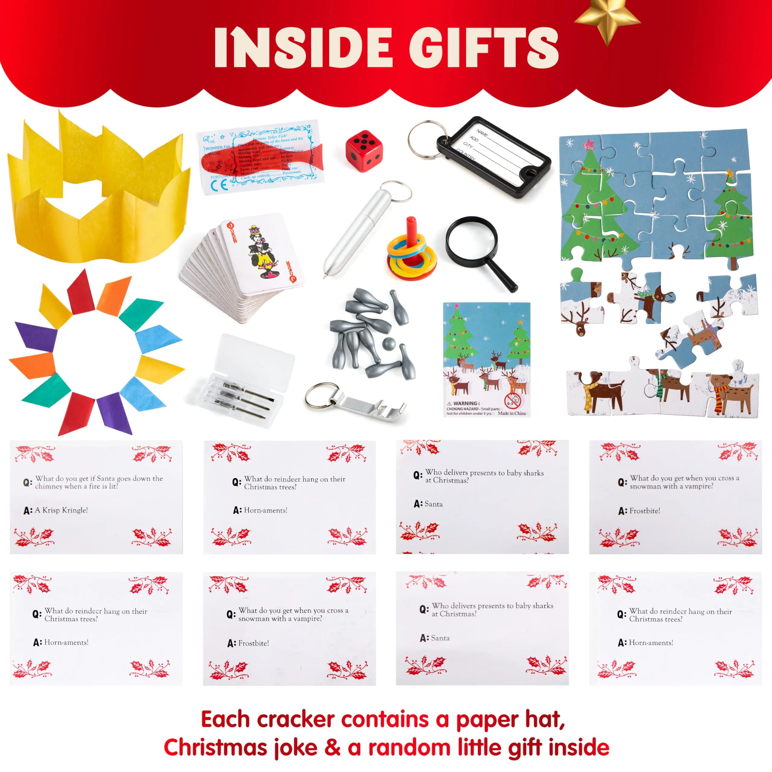 10in Christmas No Snap Party Favor (Red & Green)