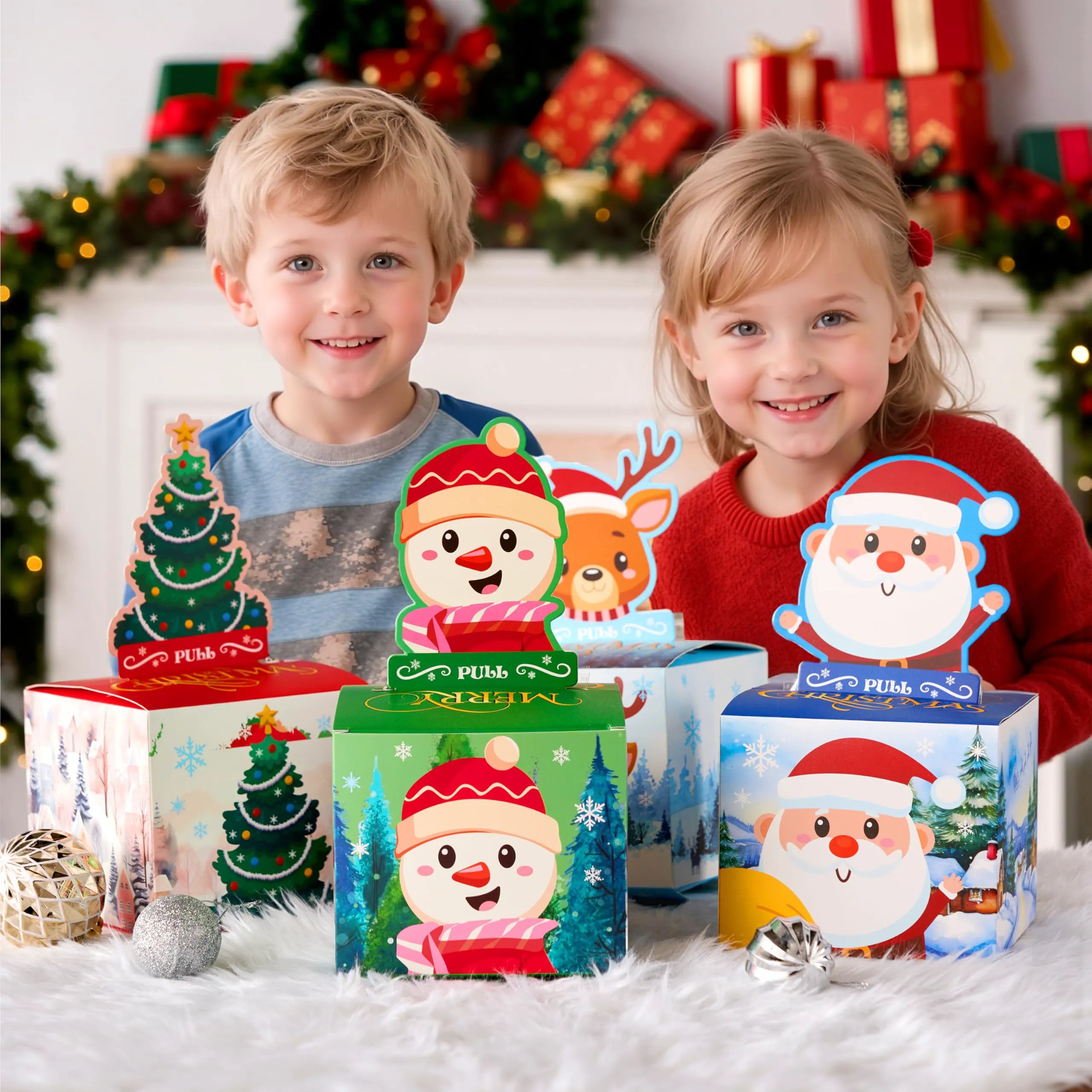 4PCS Christmas Cash Gift Pull Money Box