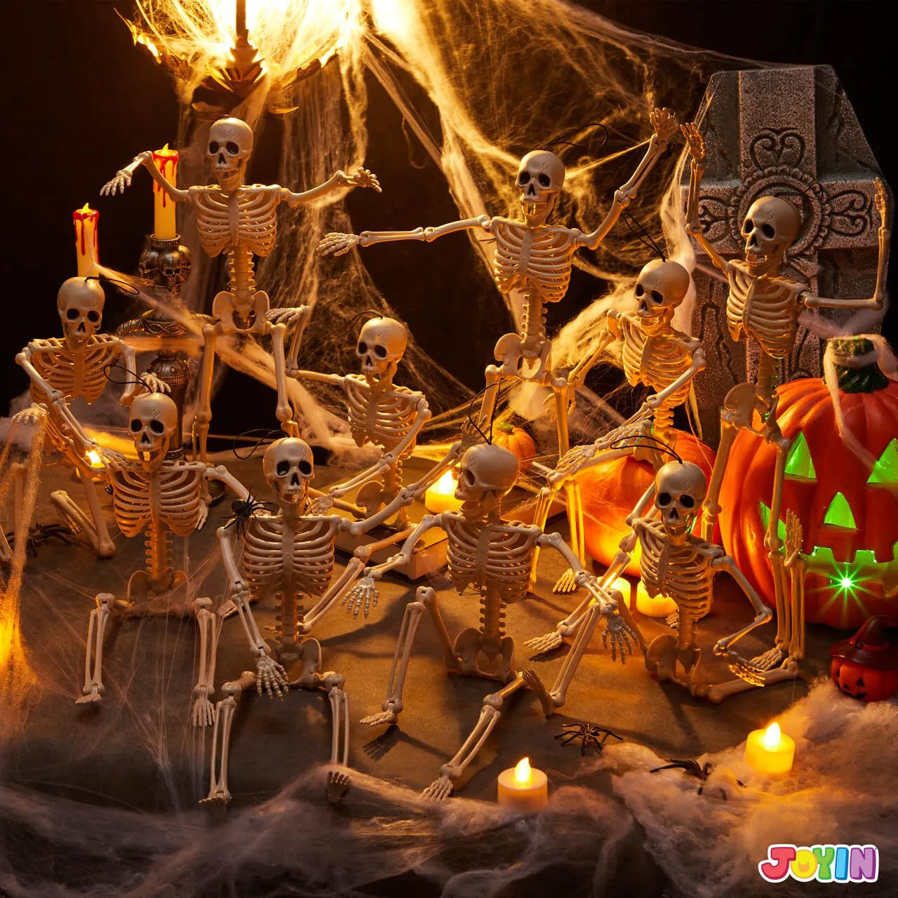 12 PCS 16" Halloween Skeleton Decor