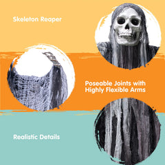 2 Pack Halloween Grim Reaper Hanging Decorations for Outdoor
