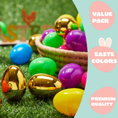 50 Pack Fillable Plastic Easter Eggs for Easter Egg Hunt