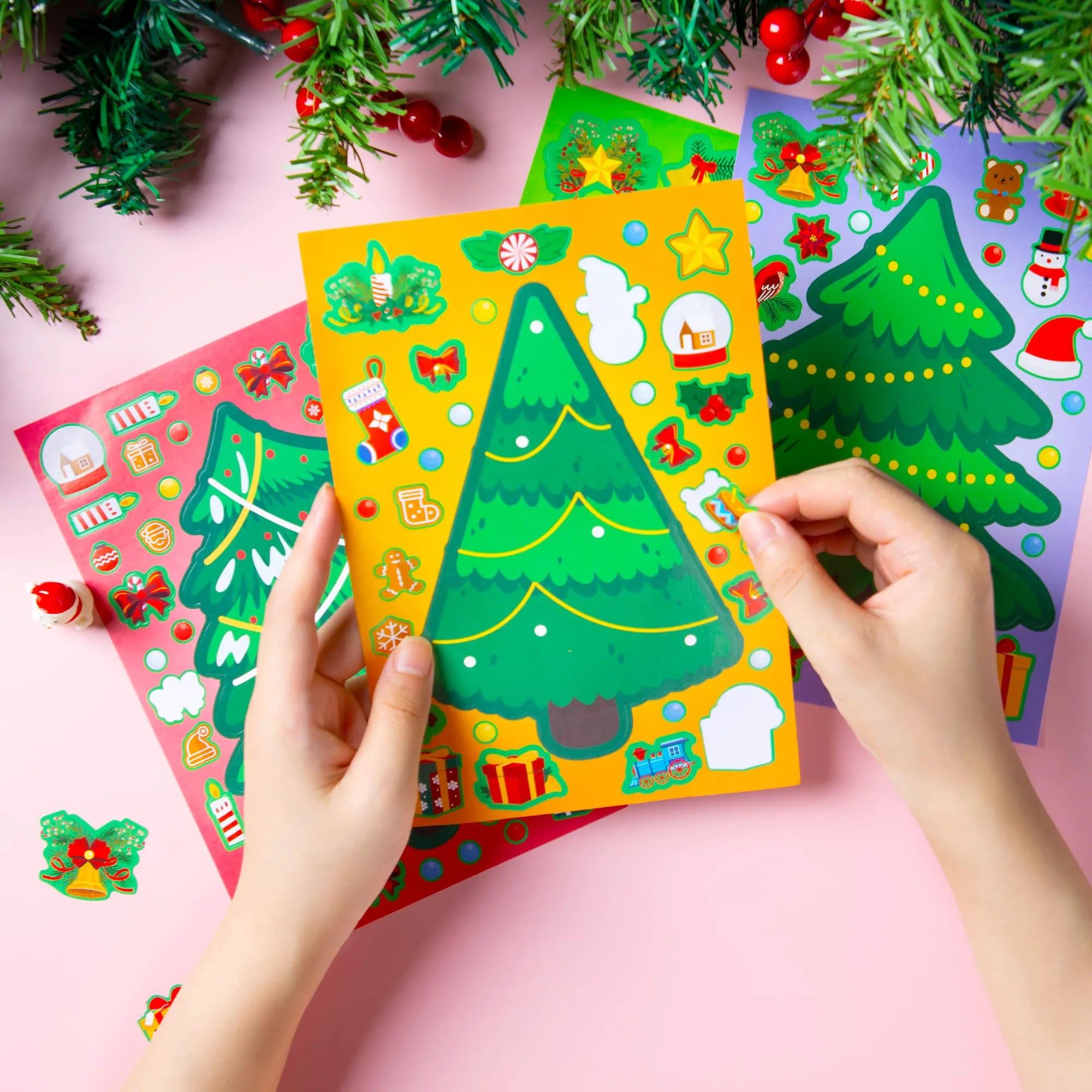36 Pcs Christmas Tree Stickers - Make Your Own Xmas Stocking Stuffers