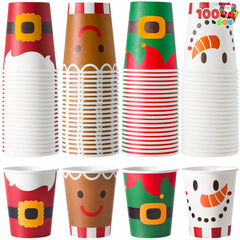 100 Pack 9oz Christmas Disposable Paper Cups