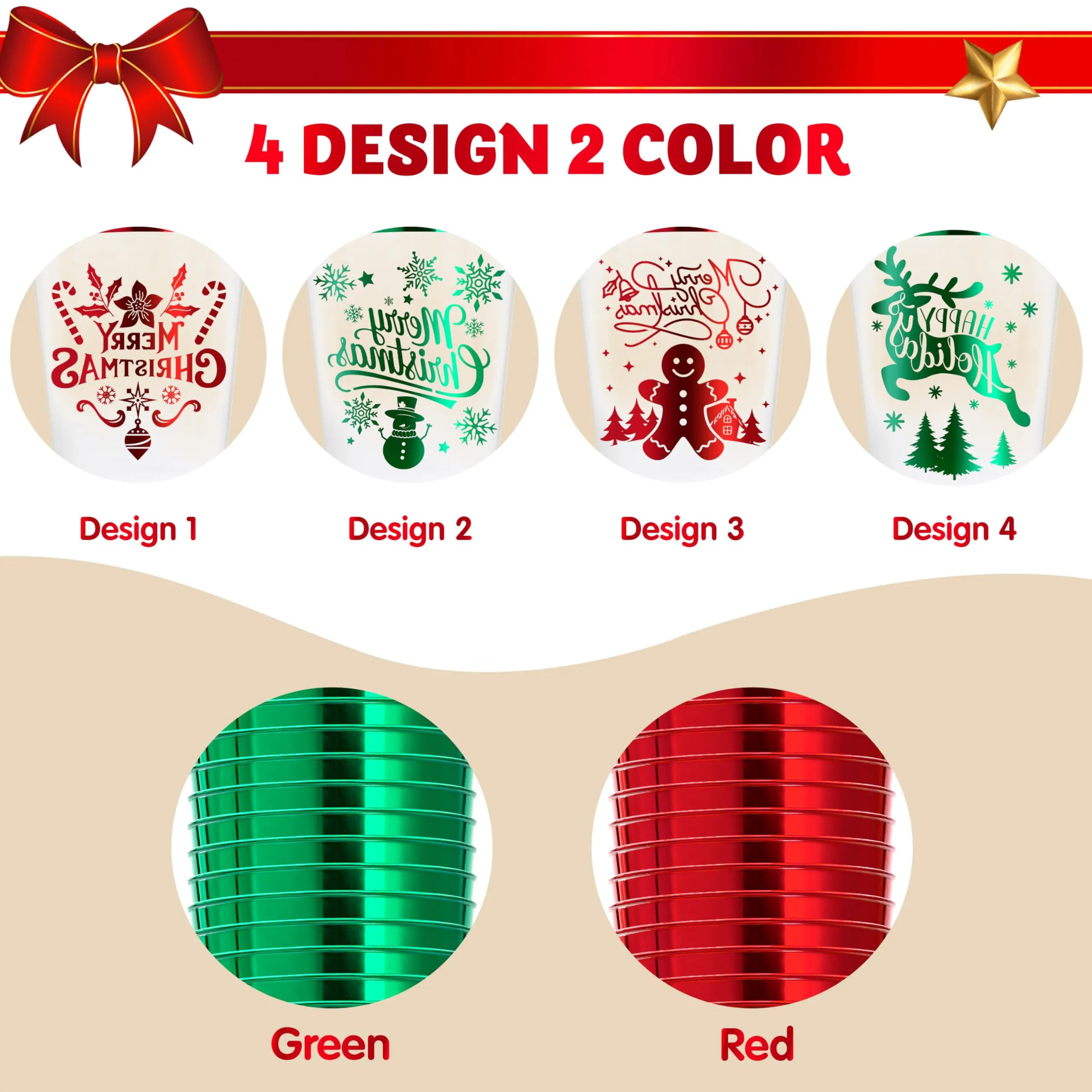 36 Pack Christmas Disposable Plastic Cups